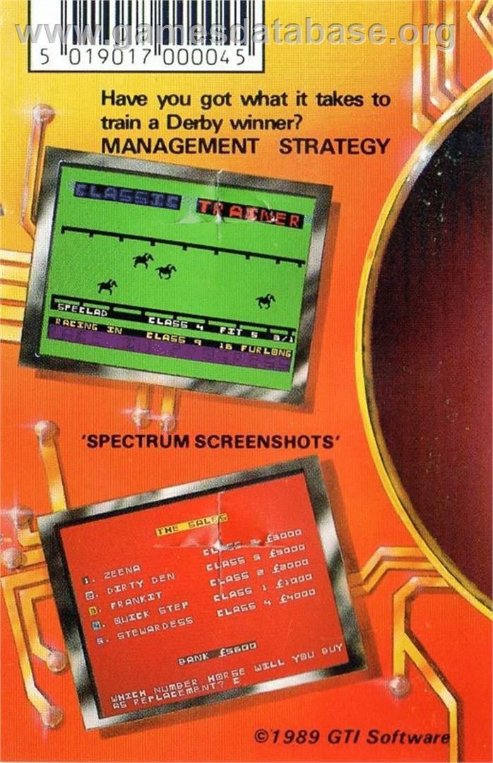 Classic Trainer - Commodore 64 - Artwork - Box Back