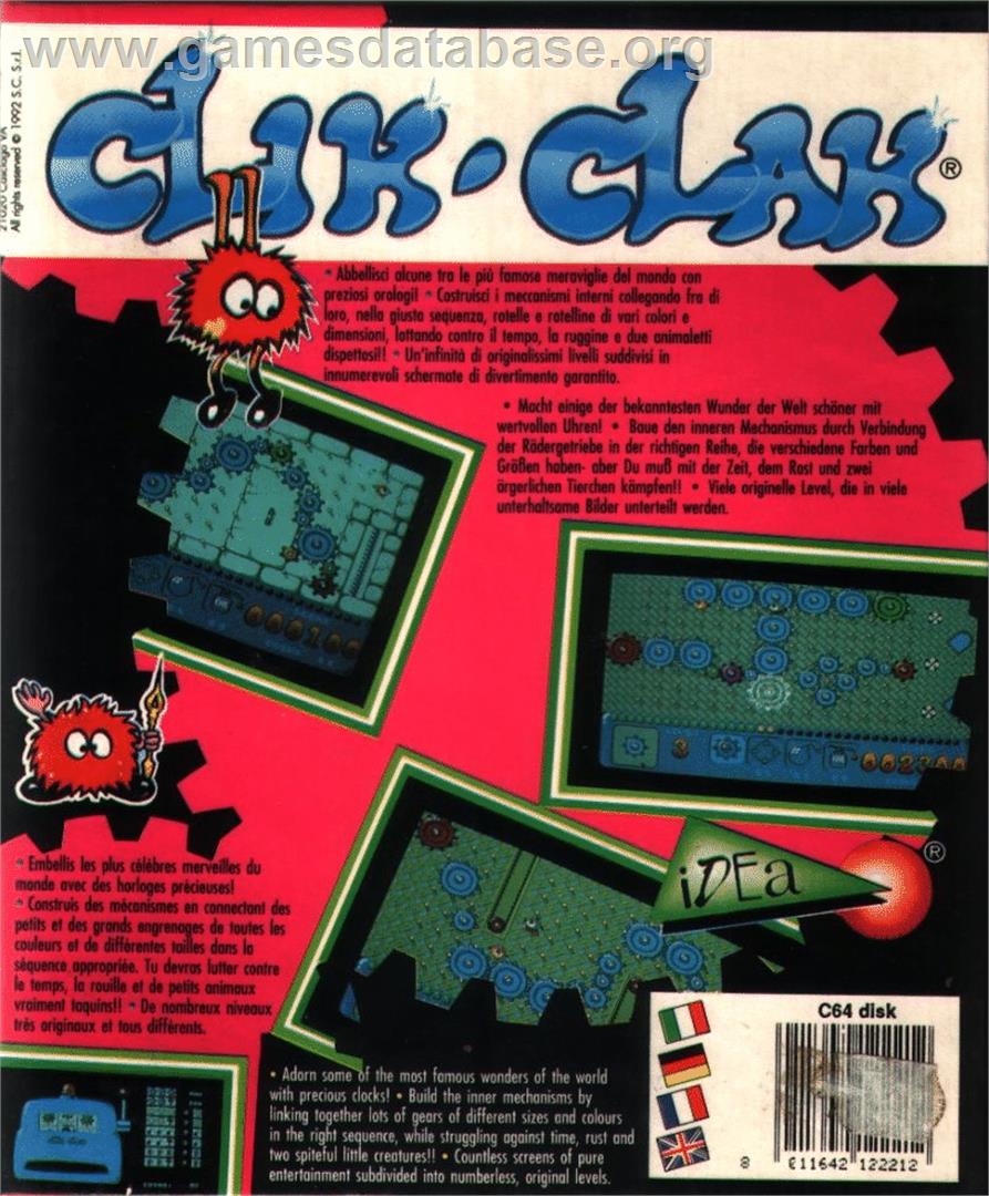 Clik Clak - Commodore 64 - Artwork - Box Back