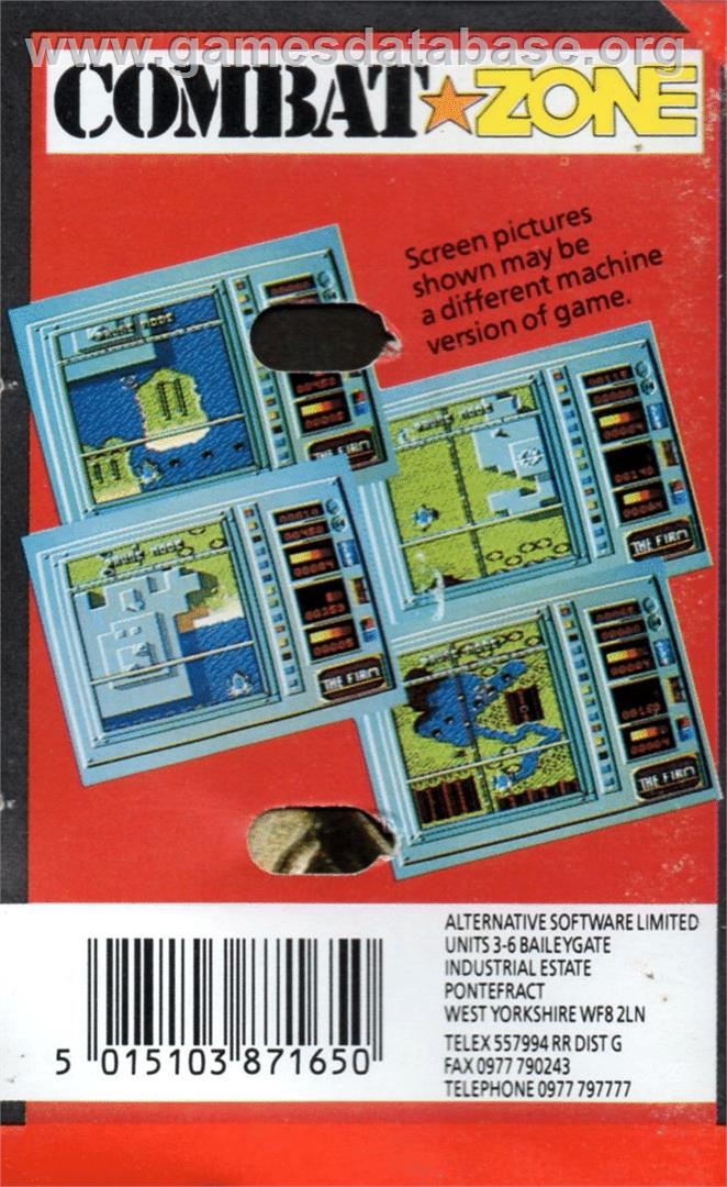 Combat Zone (Alternative) - Commodore 64 - Artwork - Box Back