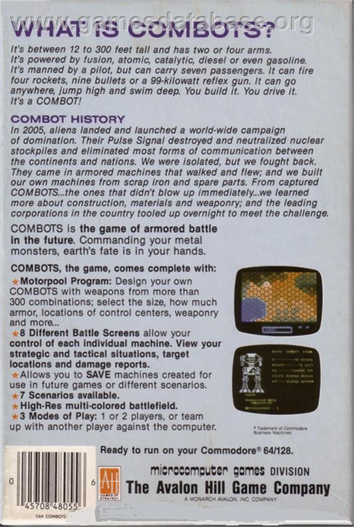 Combots - Commodore 64 - Artwork - Box Back