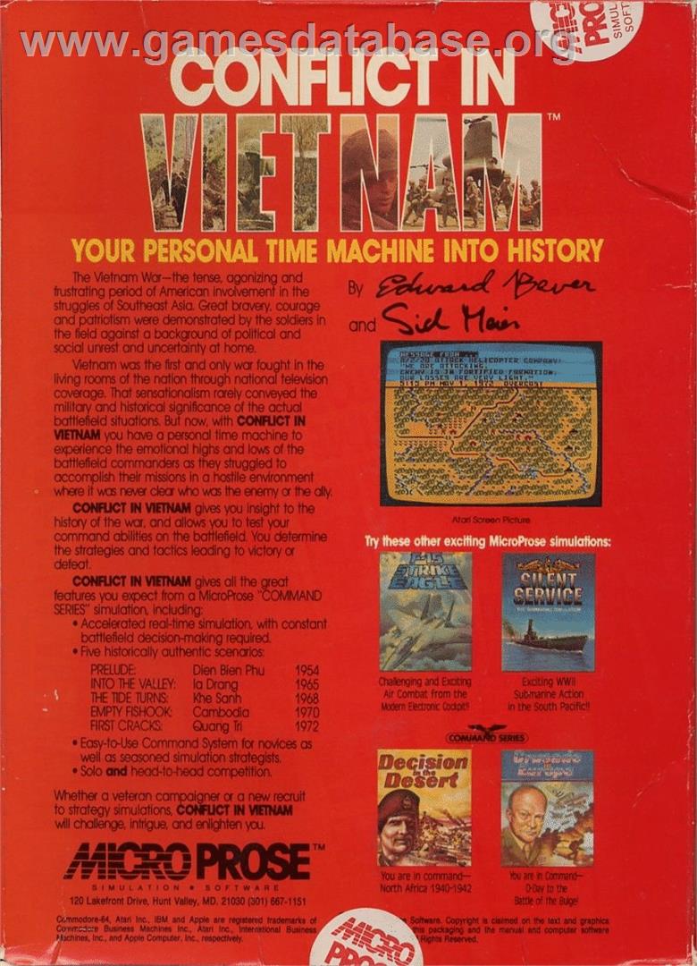 Conflict in Vietnam - Commodore 64 - Artwork - Box Back