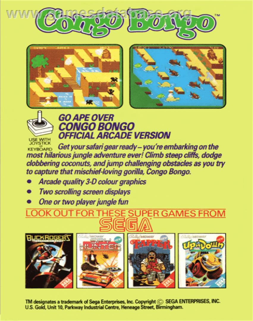 Congo Bongo - Commodore 64 - Artwork - Box Back