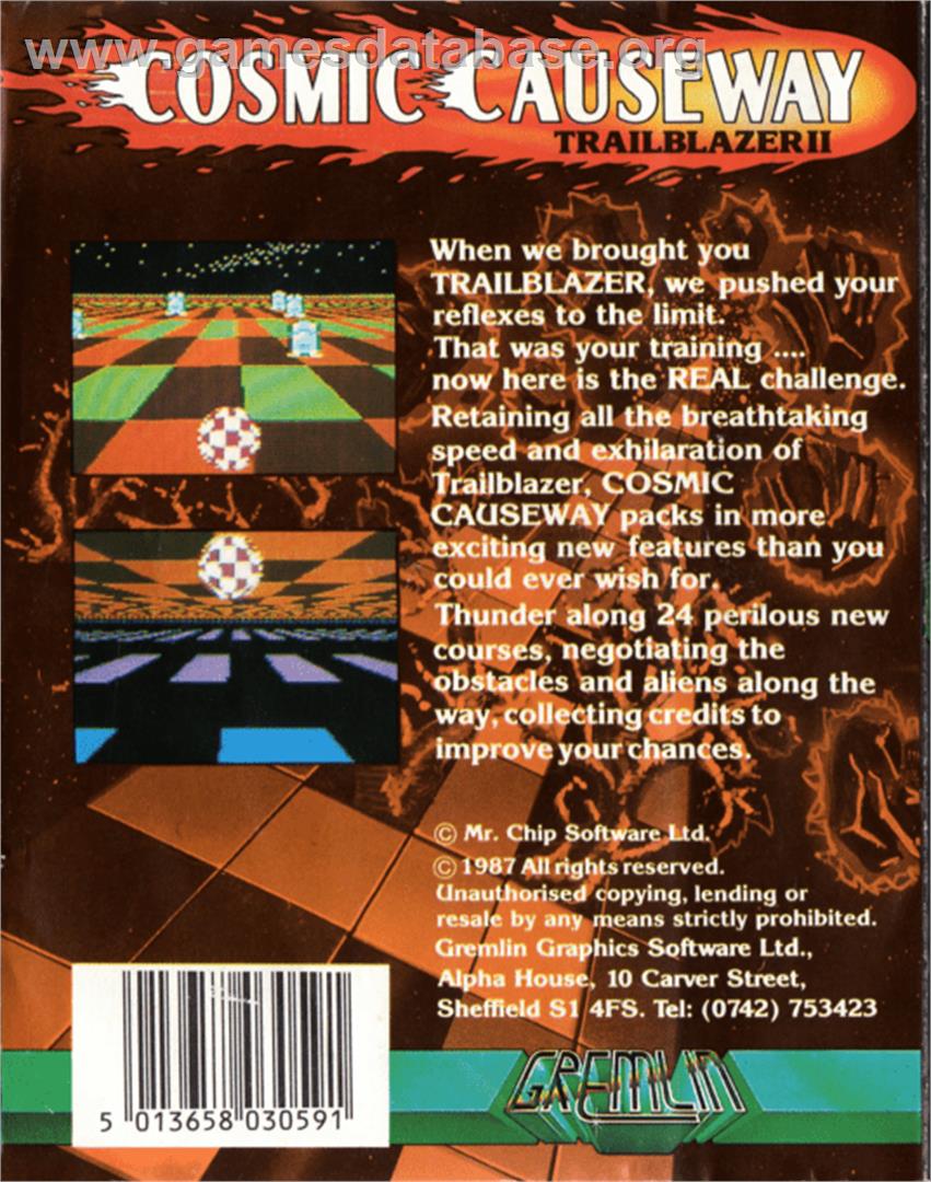 Cosmic Causeway: Trailblazer II - Commodore 64 - Artwork - Box Back