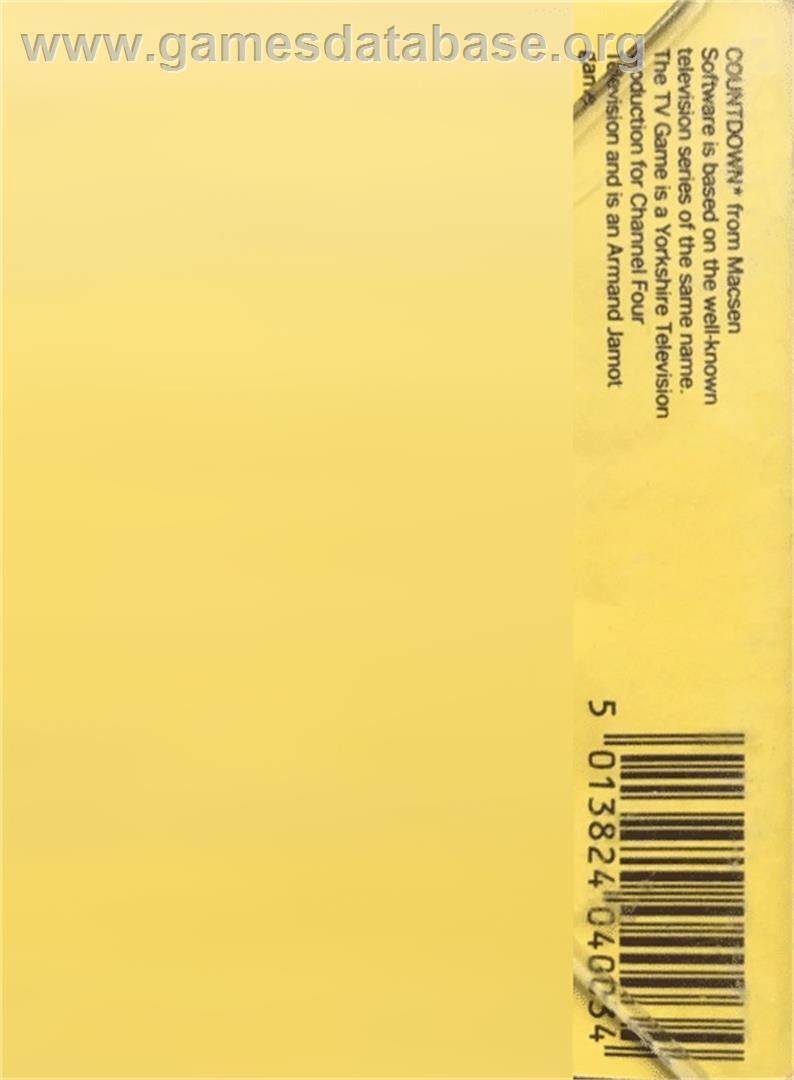 Countdown - Commodore 64 - Artwork - Box Back