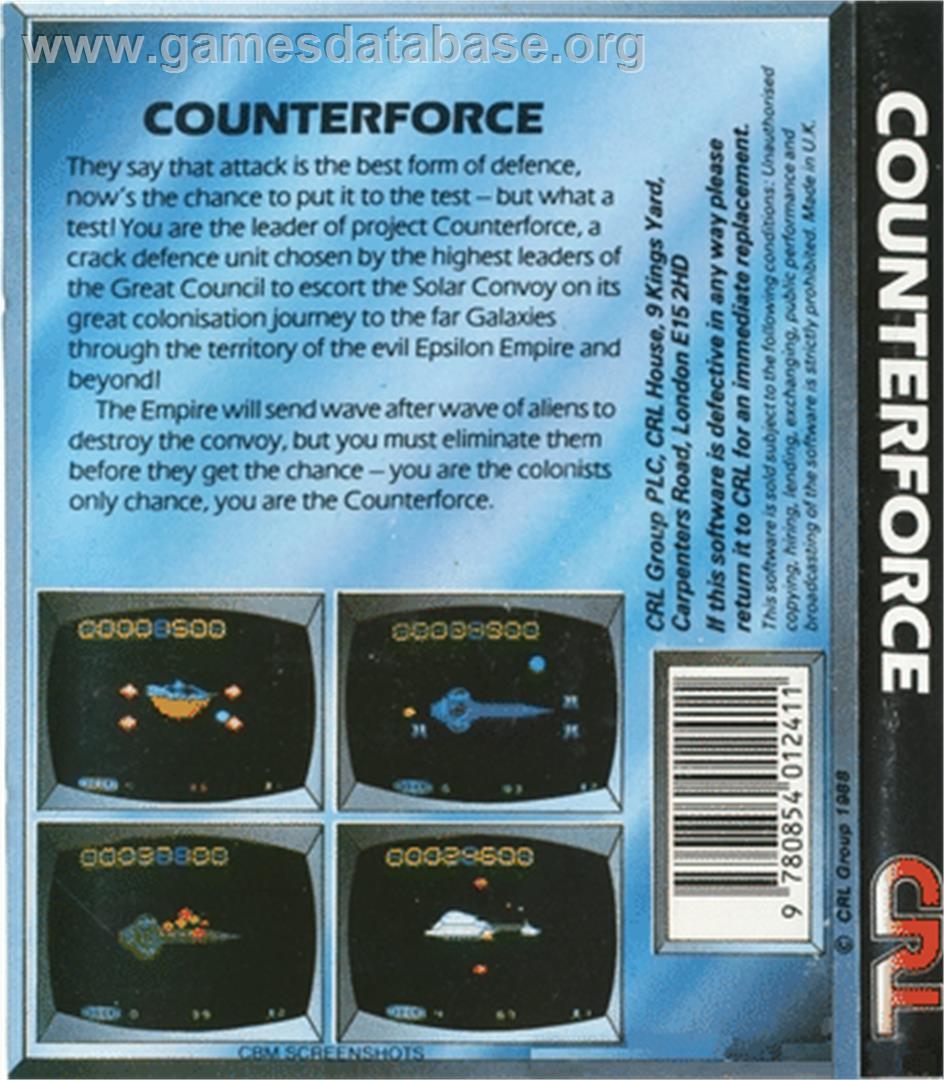 Counterforce (CRL) - Commodore 64 - Artwork - Box Back