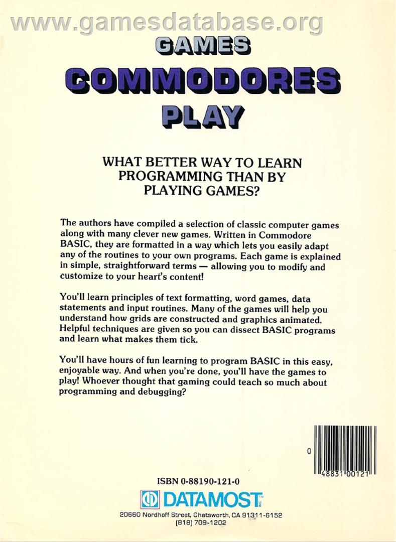 Craps - Commodore 64 - Artwork - Box Back