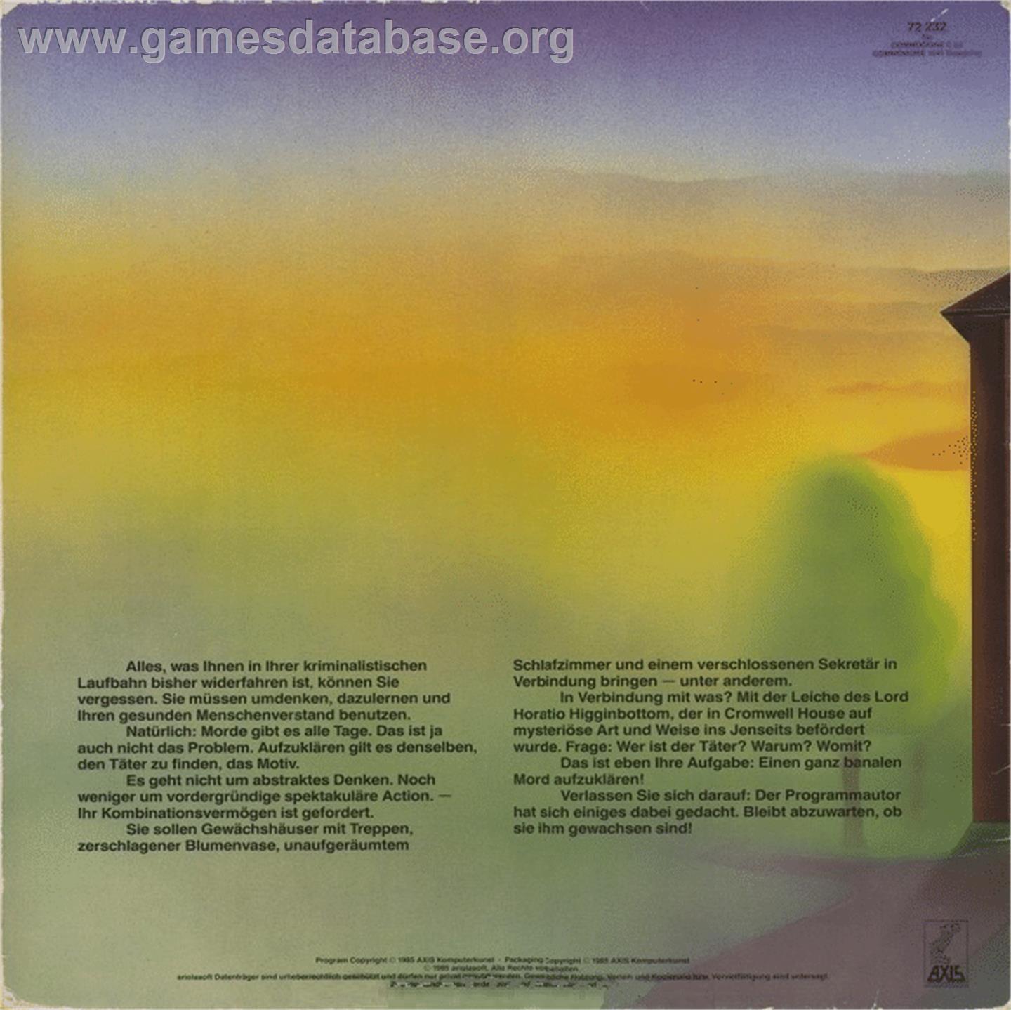 Cromwell-house - Commodore 64 - Artwork - Box Back