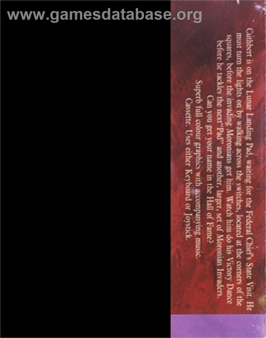 Cuthbert Goes Walkabout - Commodore 64 - Artwork - Box Back