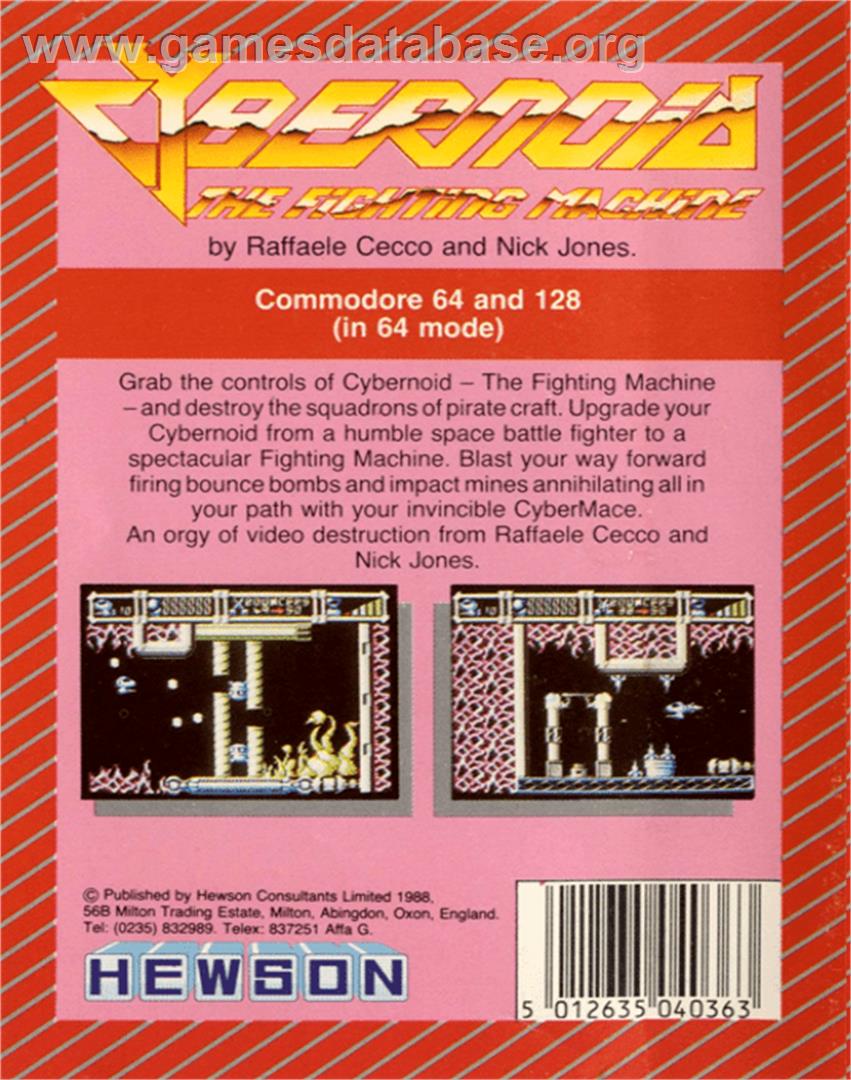 Cybernoid: The Fighting Machine - Commodore 64 - Artwork - Box Back