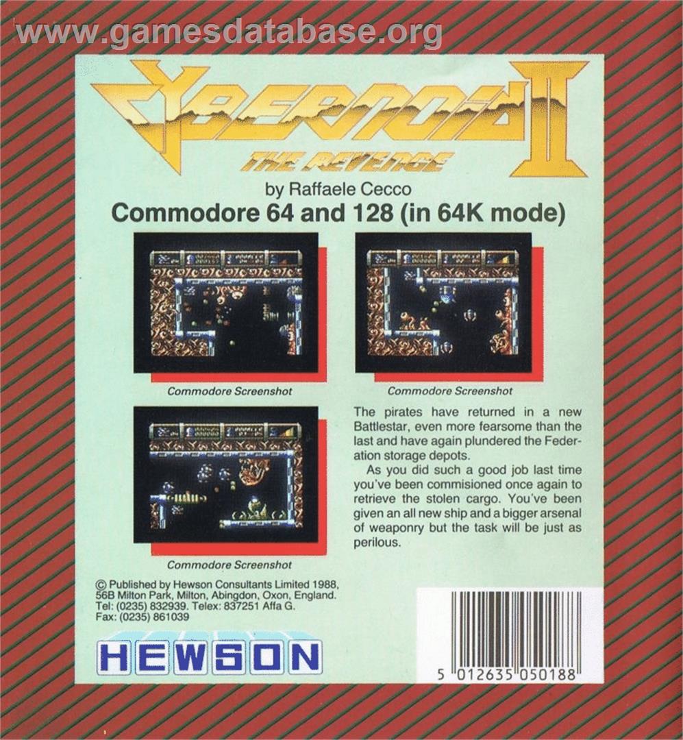 Cybernoid 2 - Commodore 64 - Artwork - Box Back