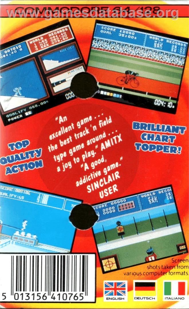 Daley Thompson's Super-test - Commodore 64 - Artwork - Box Back