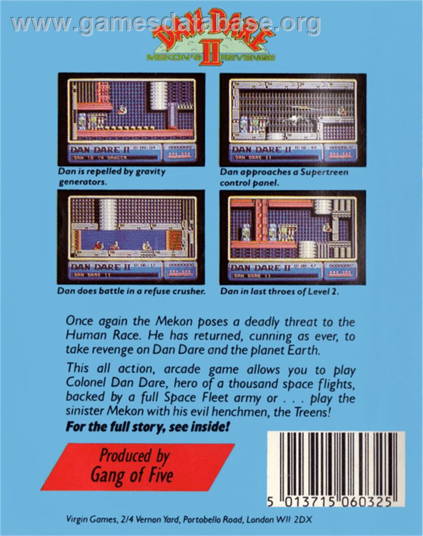 Dan Dare 2: Mekon's Revenge - Commodore 64 - Artwork - Box Back