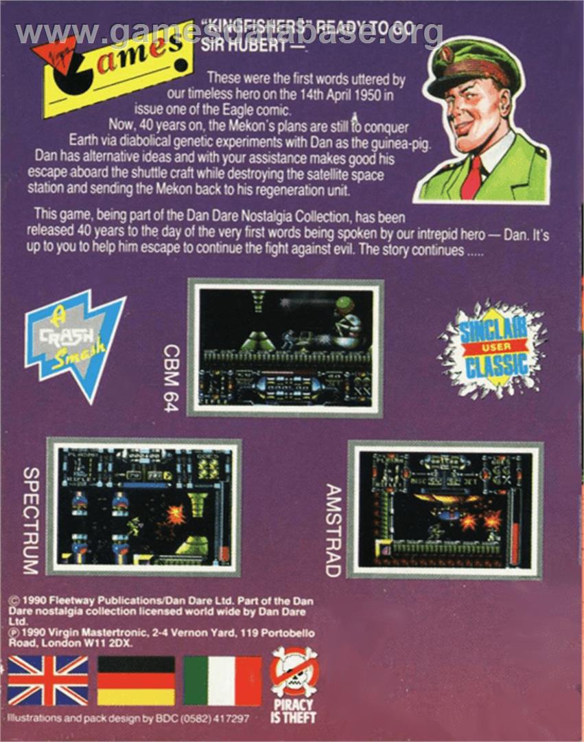 Dan Dare III: The Escape - Commodore 64 - Artwork - Box Back
