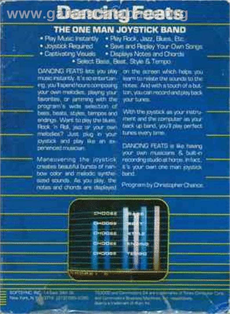 Dancing Feats - Commodore 64 - Artwork - Box Back