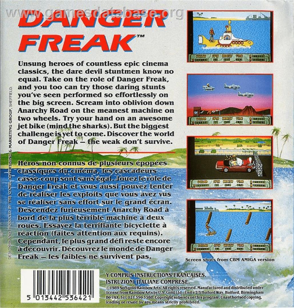 Danger Freak - Commodore 64 - Artwork - Box Back