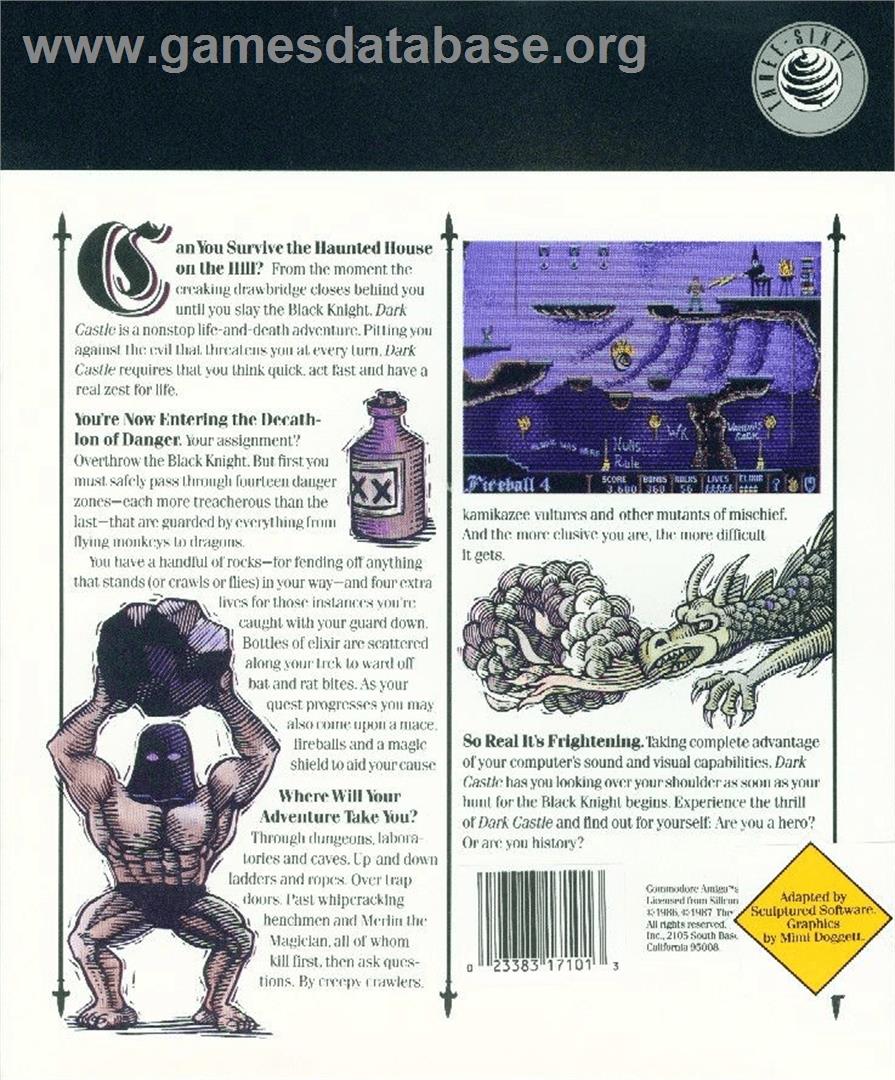 Dark Castle - Commodore 64 - Artwork - Box Back