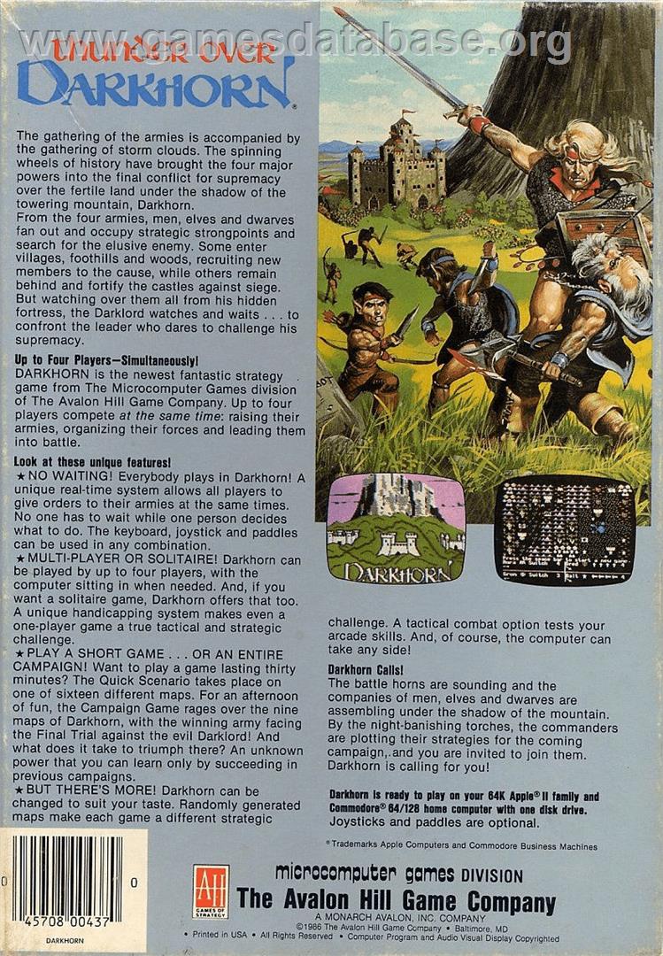Darkhorn - Commodore 64 - Artwork - Box Back
