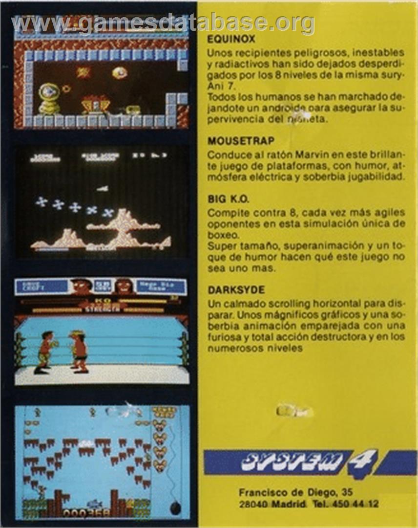 Darksyde - Commodore 64 - Artwork - Box Back