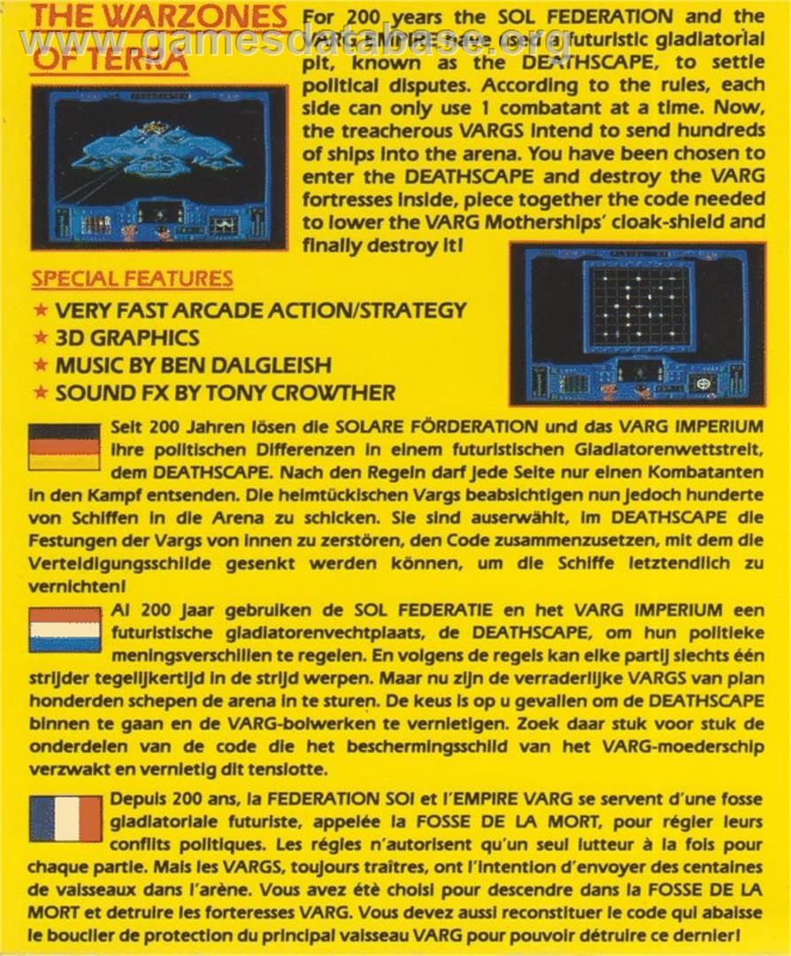 Deathscape - Commodore 64 - Artwork - Box Back