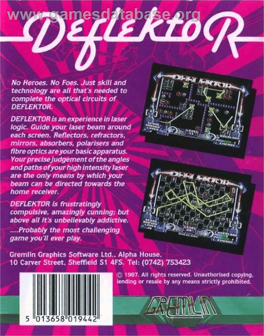 Deflektor - Commodore 64 - Artwork - Box Back