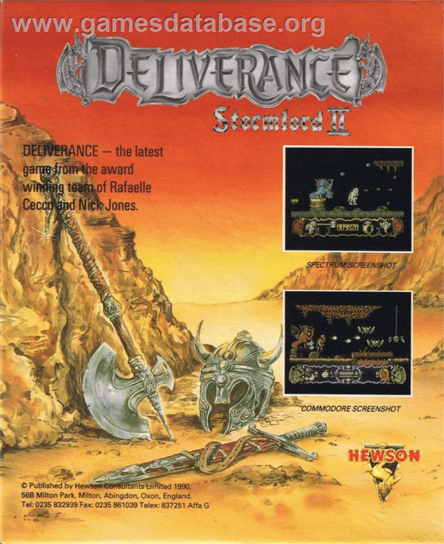 Deliverance: Stormlord II - Commodore 64 - Artwork - Box Back