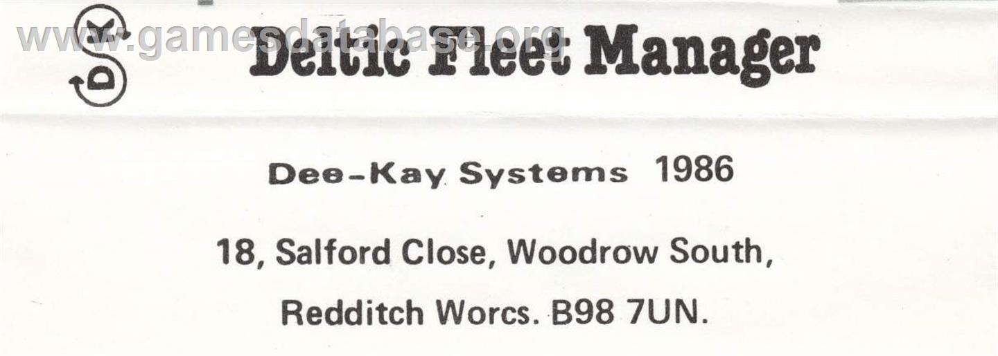 Deltic Fleet Manager - Commodore 64 - Artwork - Box Back