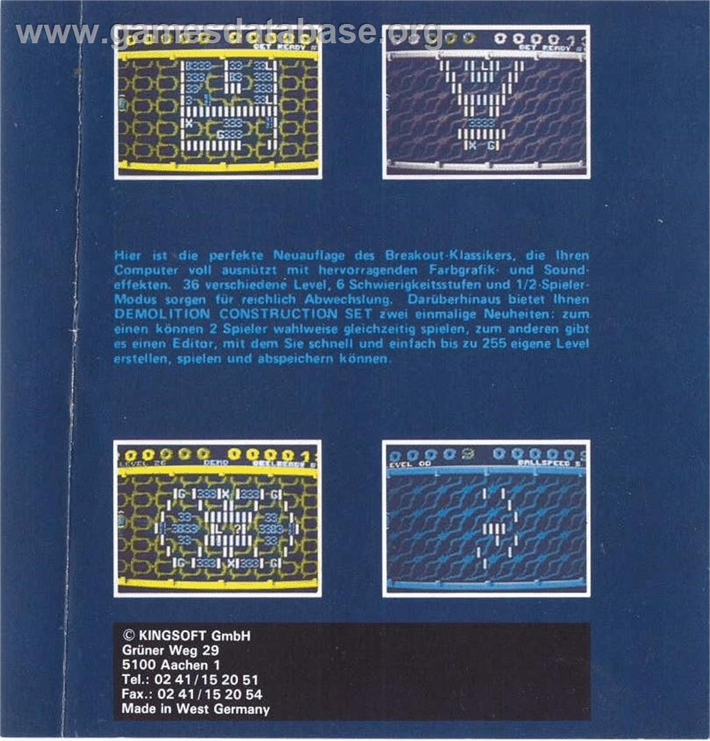 Demolition Construction Set - Commodore 64 - Artwork - Box Back
