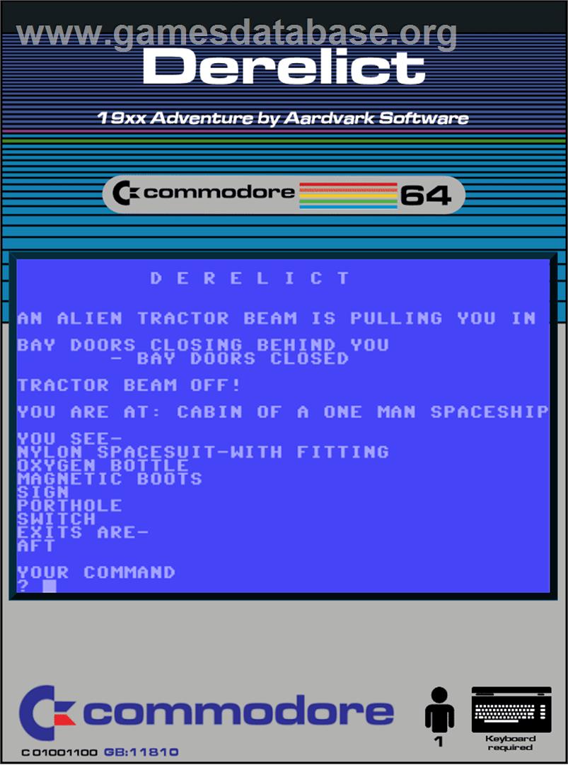 Derelict - Commodore 64 - Artwork - Box Back