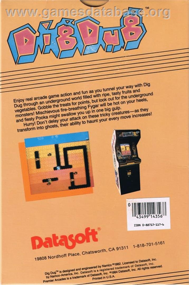 Dig Dug - Commodore 64 - Artwork - Box Back