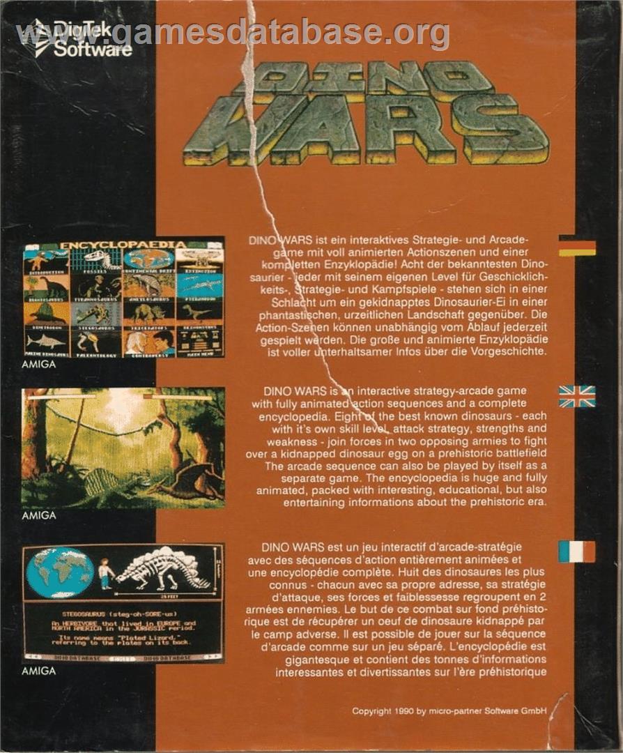 Dino Wars - Commodore 64 - Artwork - Box Back