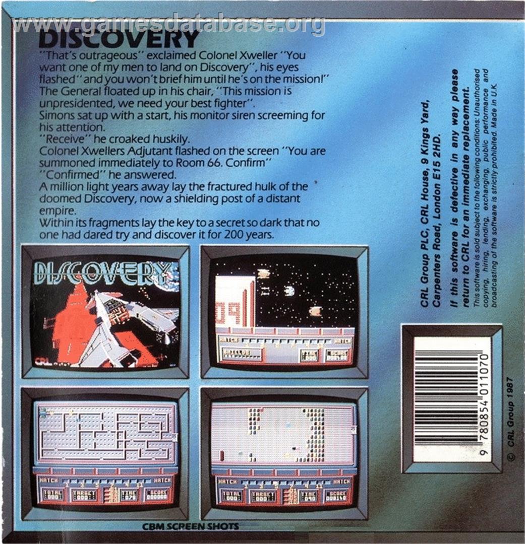 Discovery - Commodore 64 - Artwork - Box Back
