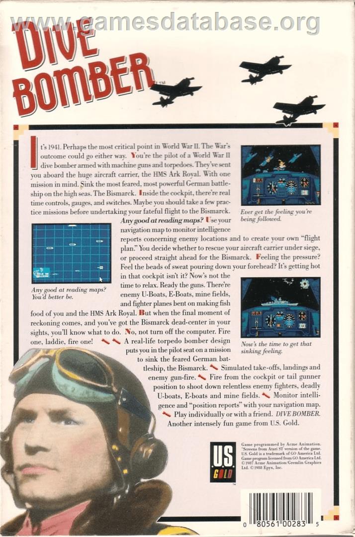 Dive Bomber - Commodore 64 - Artwork - Box Back