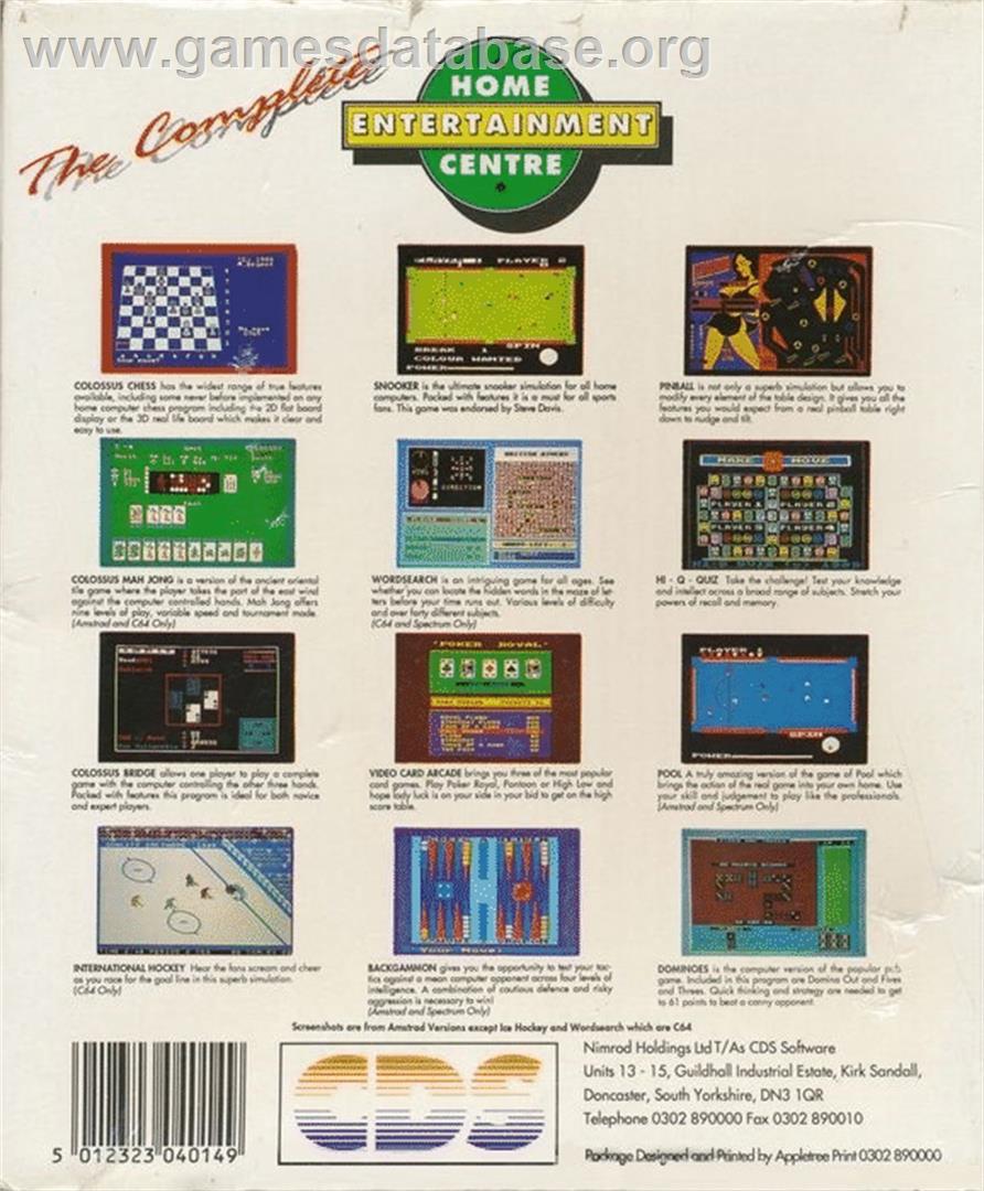 Dominoes (CDS) - Commodore 64 - Artwork - Box Back