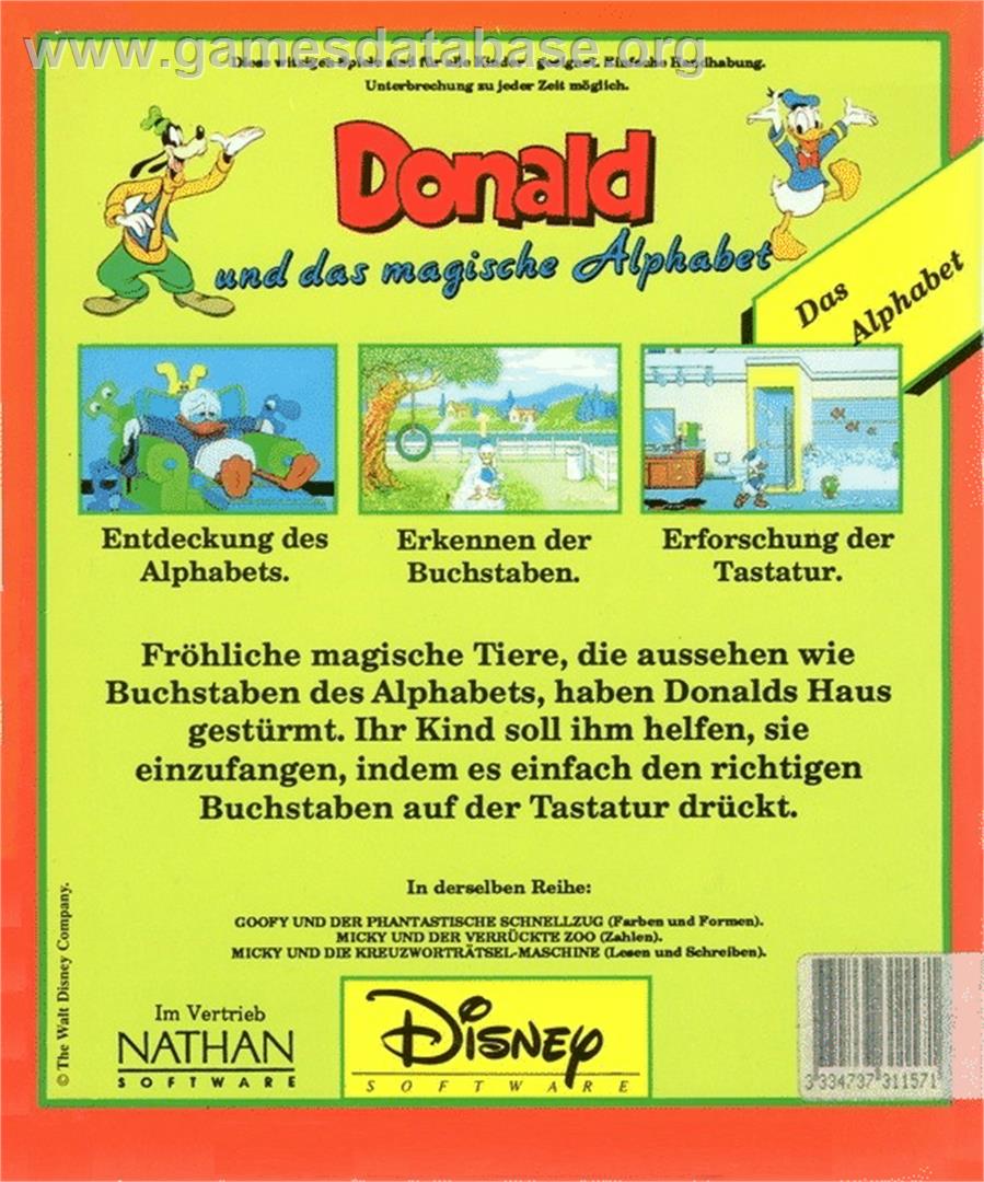 Donald's Alphabet Chase - Commodore 64 - Artwork - Box Back