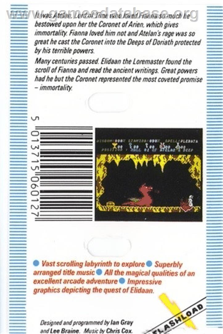 Doriath - Commodore 64 - Artwork - Box Back