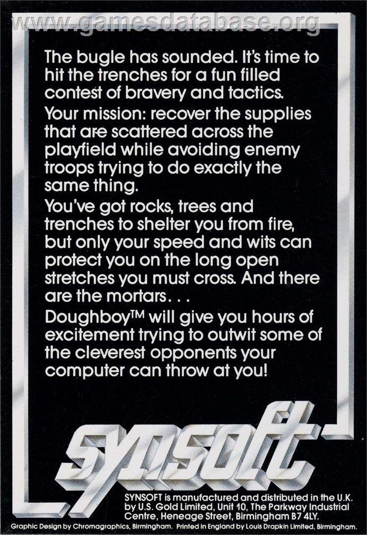 Doughboy - Commodore 64 - Artwork - Box Back
