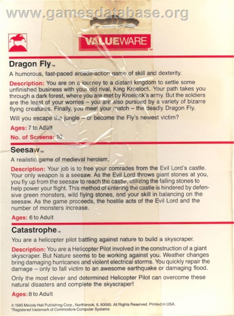 Dragon-fly - Commodore 64 - Artwork - Box Back