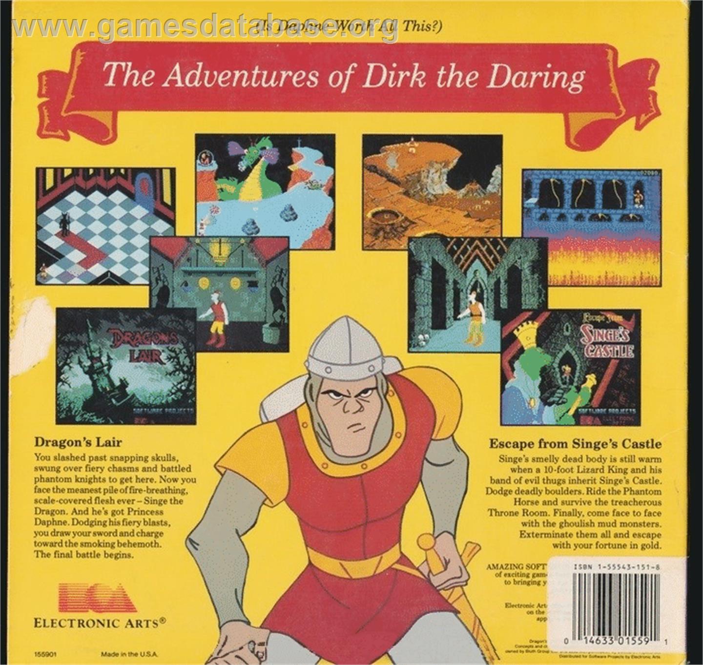 Dragon's Lair - Commodore 64 - Artwork - Box Back