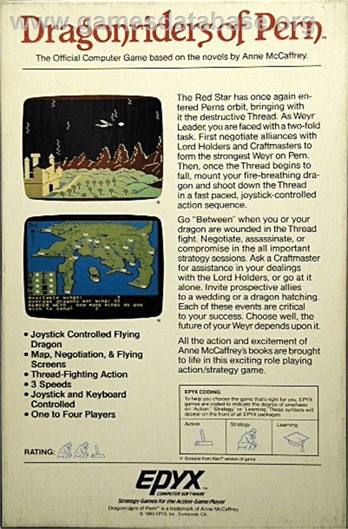 Dragonriders of Pern - Commodore 64 - Artwork - Box Back