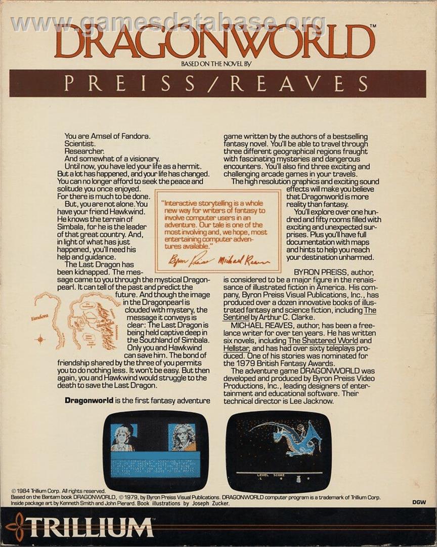 Dragonworld - Commodore 64 - Artwork - Box Back