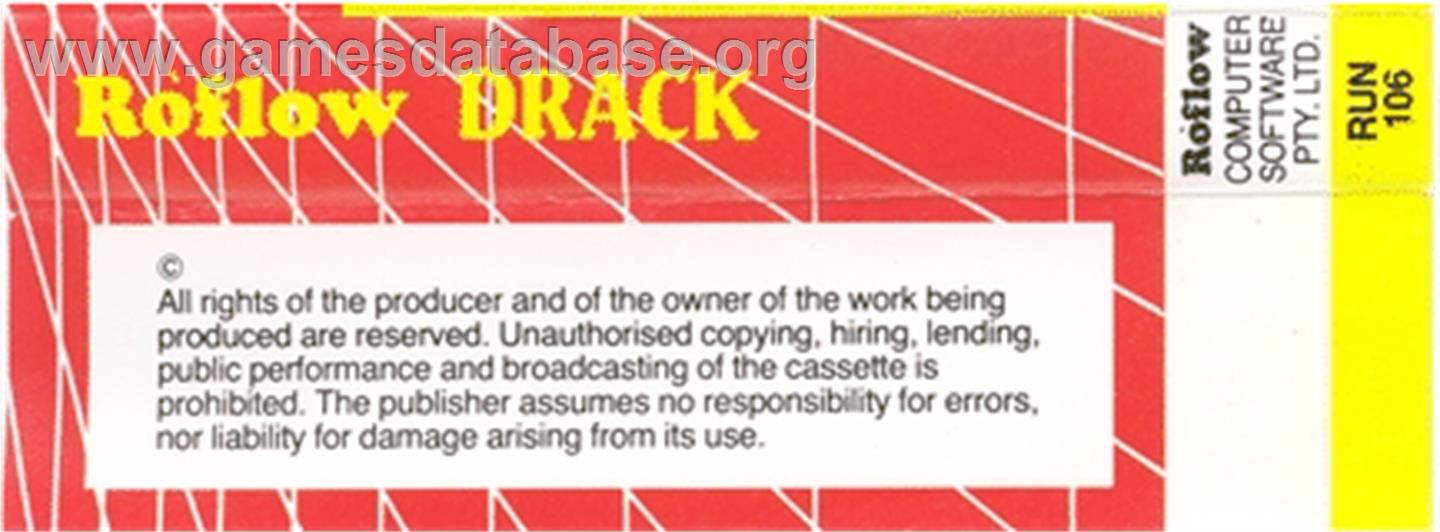 Drak - Commodore 64 - Artwork - Box Back