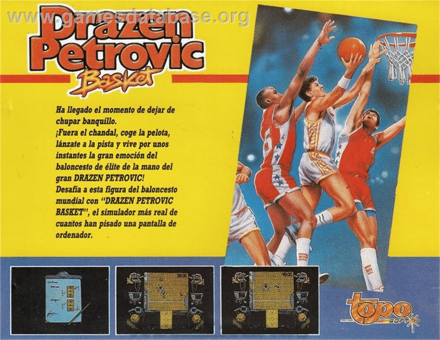 Drazen Petrovic Basket - Commodore 64 - Artwork - Box Back