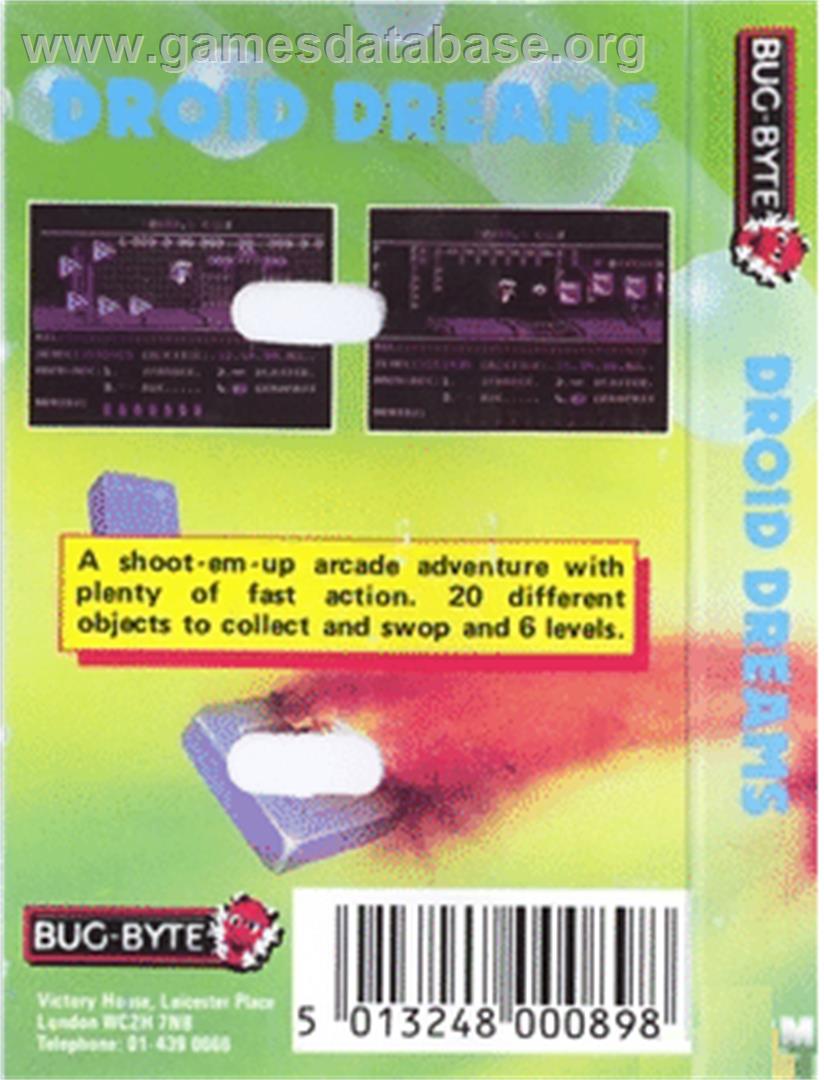 Droid Dreams - Commodore 64 - Artwork - Box Back