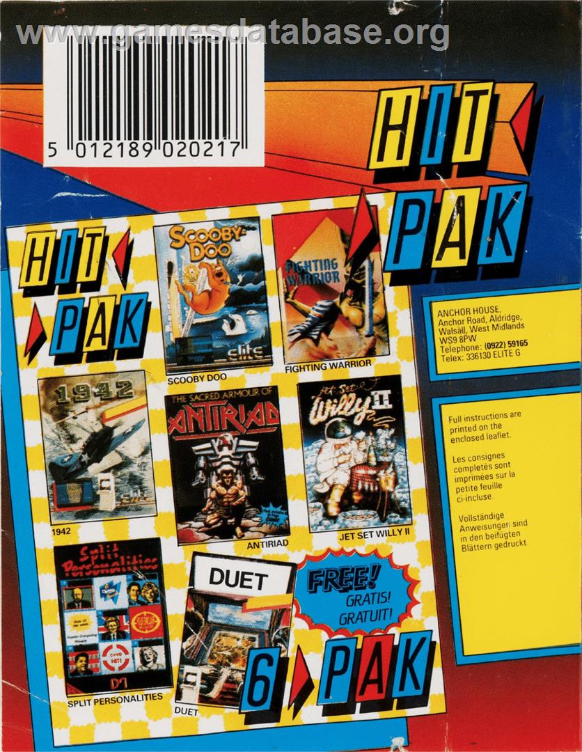 Duet - Commodore 64 - Artwork - Box Back
