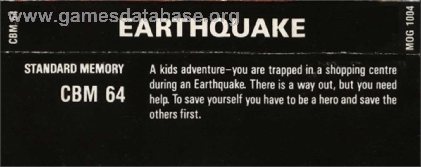 Earthquake - Commodore 64 - Artwork - Box Back