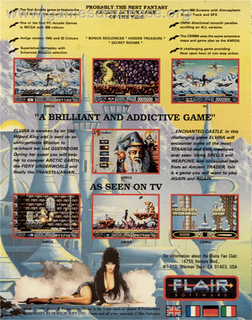 Elvira: The Arcade Game - Commodore 64 - Artwork - Box Back