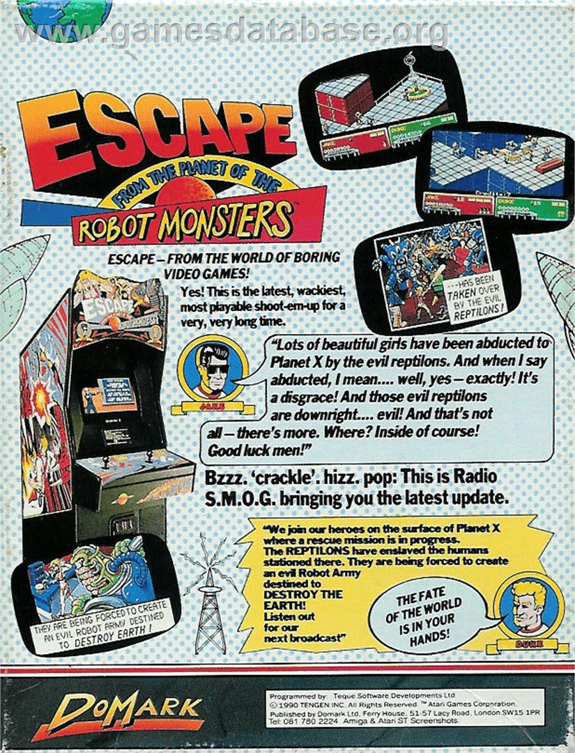 Escape from the Planet of the Robot Monsters - Commodore 64 - Artwork - Box Back
