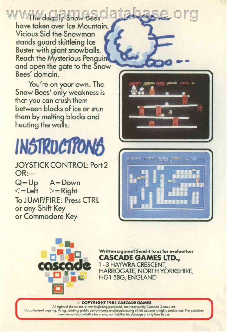 Eskimo Eddie - Commodore 64 - Artwork - Box Back