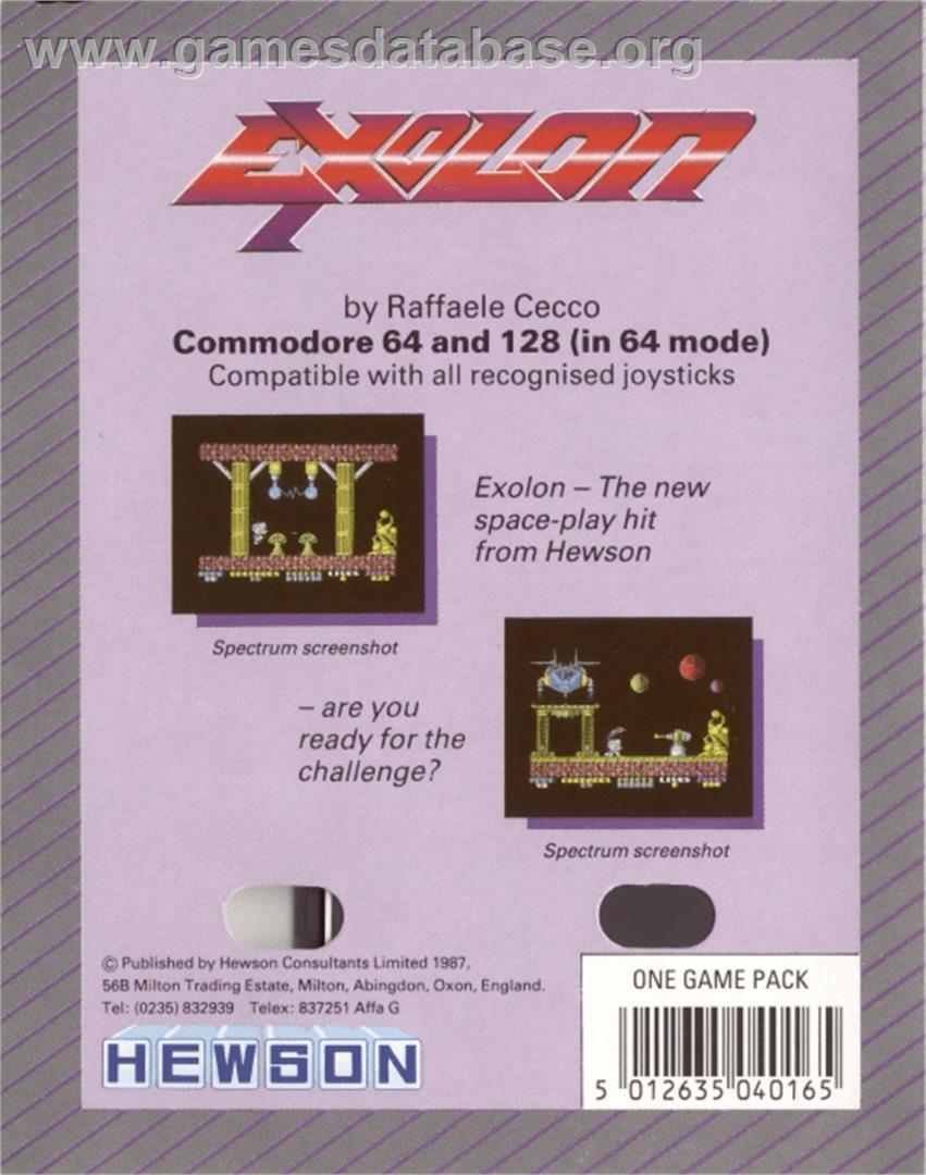 Exolon - Commodore 64 - Artwork - Box Back