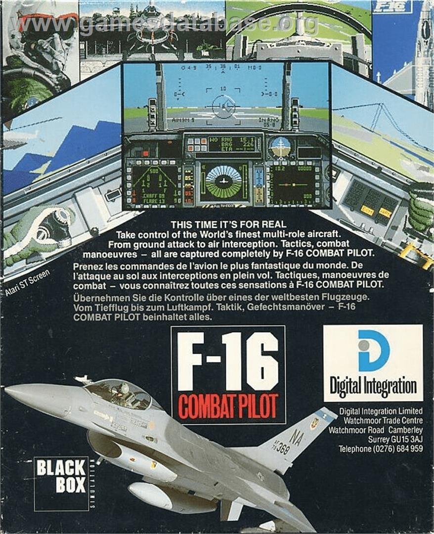 F-16 Combat Pilot - Commodore 64 - Artwork - Box Back